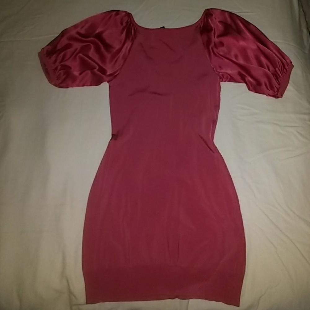 Pink Fitted BeBe Mini Dress